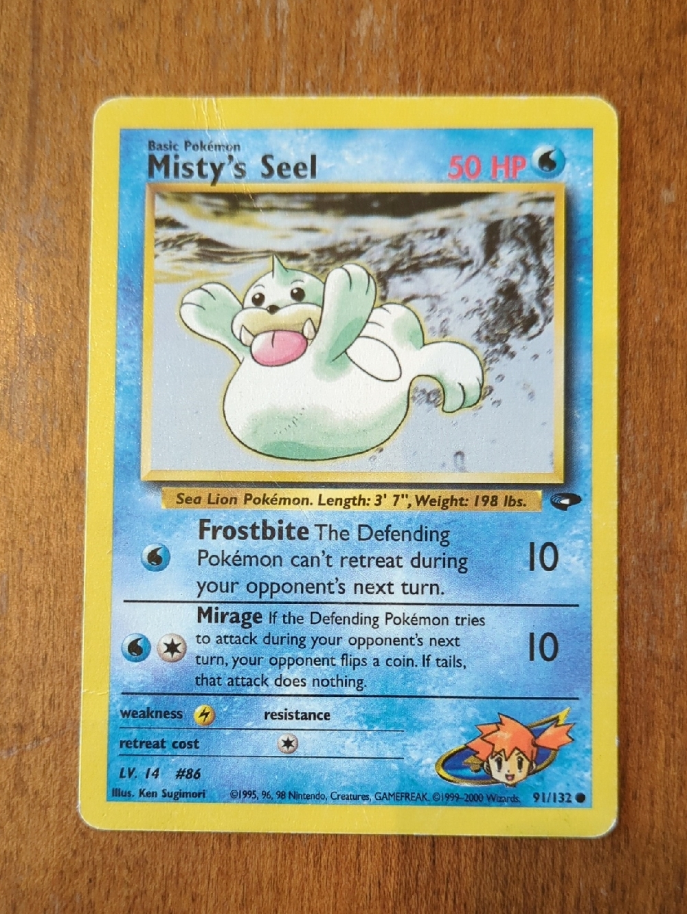 Vintage Misty's Seel Pokemon Card